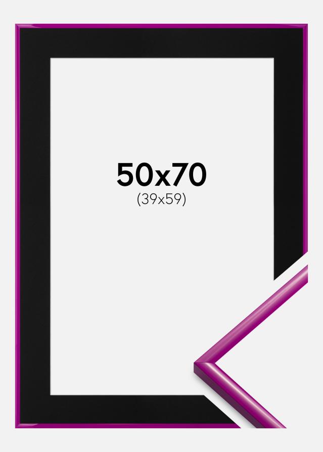 Ramme New Lifestyle Fuchsia 50x70 cm - Passepartout Sort 40x60 cm