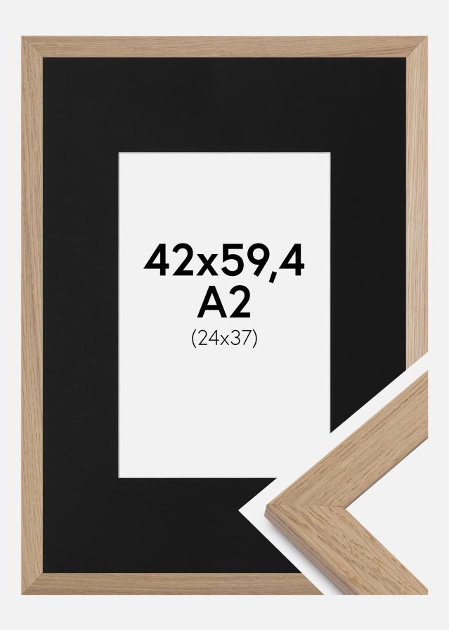Ramme Trendline Eg 42x59,4 cm (A2) - Passepartout Sort 25x38 cm