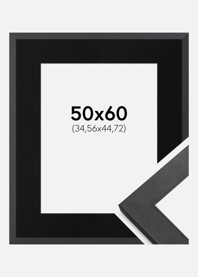 Ramme Graphite Wood 50x60 cm - Passepartout Sort 14x18 inches