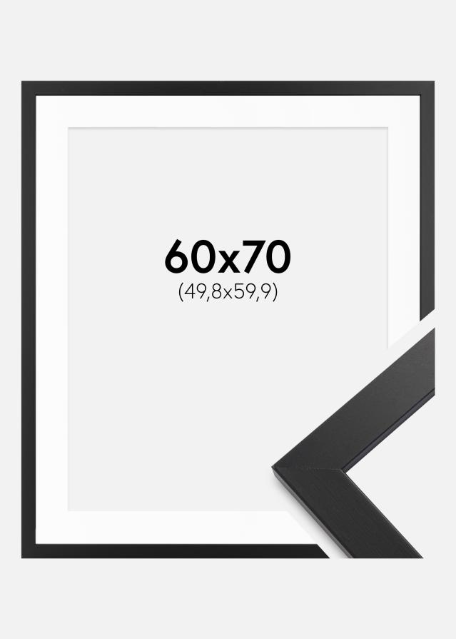 Ramme Black Wood 60x70 cm - Passepartout Hvid 20x24 inches