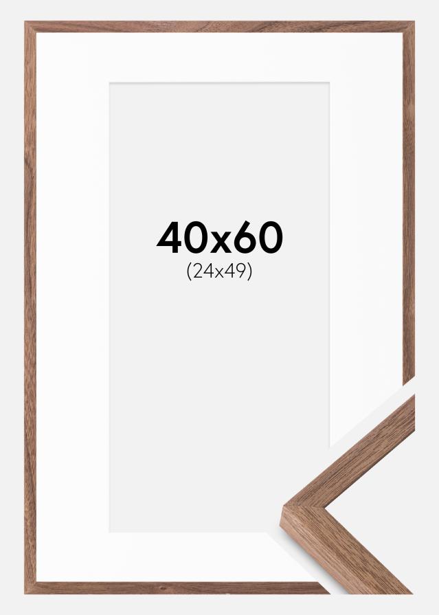 Ramme Soul Walnut Veneer 40x60 cm - Passepartout Hvid 25x50 cm