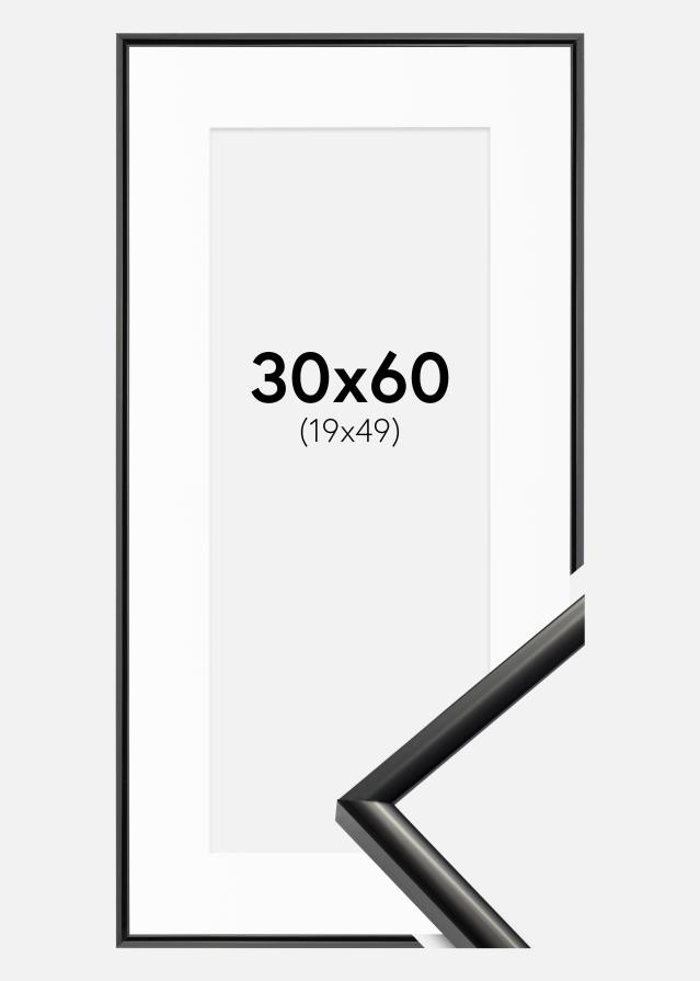 Ramme New Lifestyle Sort 30x60 cm - Passepartout Hvid 20x50 cm