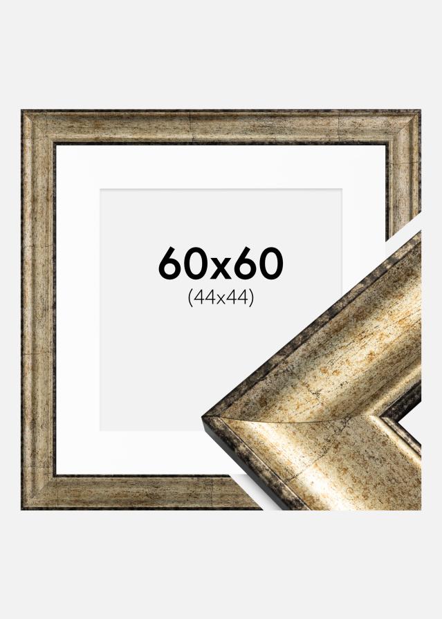 Ramme Saltsjöbaden Antikguld 60x60 cm - Passepartout Hvid 45x45 cm