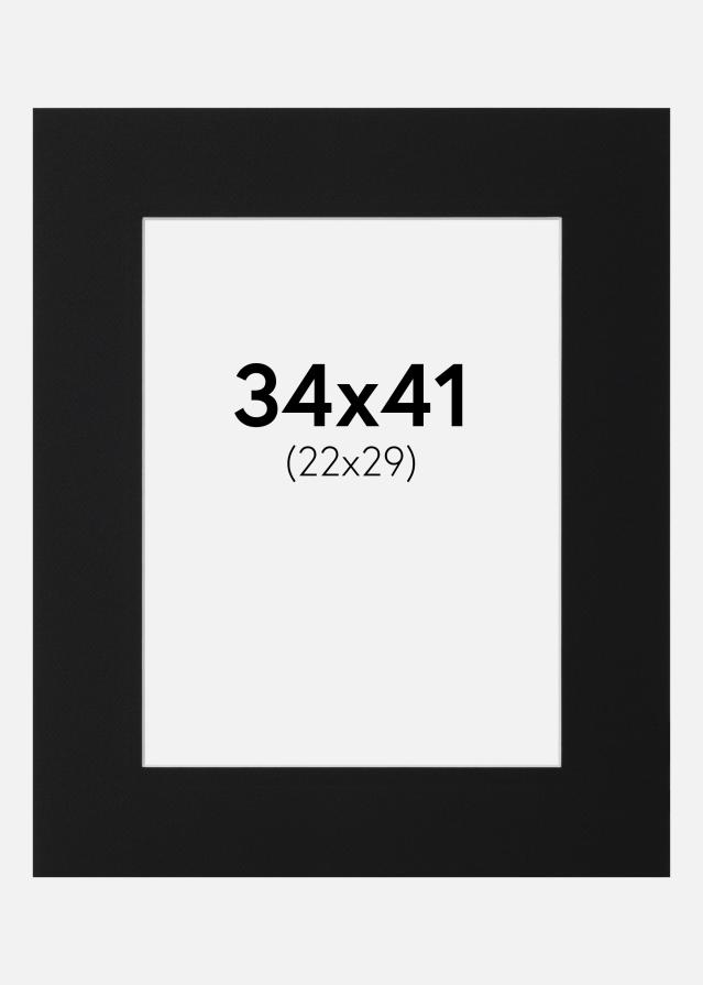 Passepartout Sort Standard (Hvid kerne) 34x41 cm (22x29)