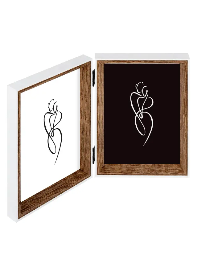 Silhouette Folderamme Valnød 10x15 cm - 2 billeder