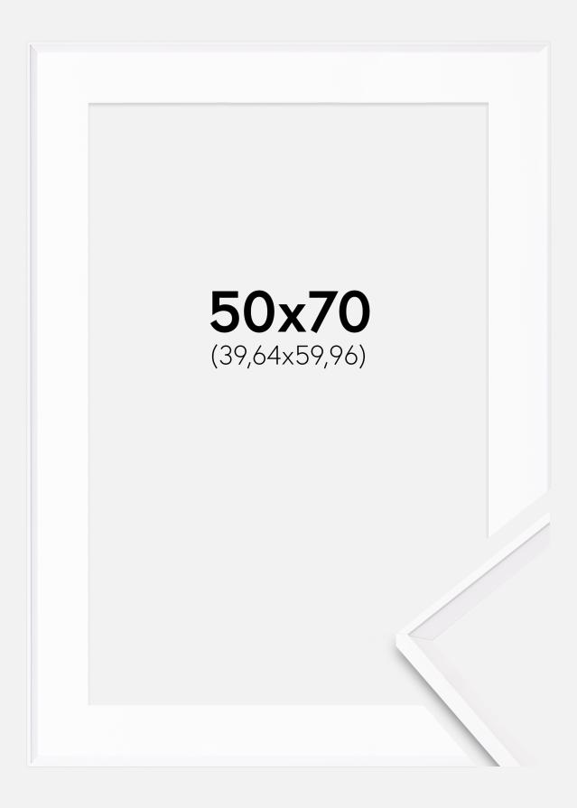 Ramme Desire Hvid 50x70 cm - Passepartout Hvid 16x24 inches