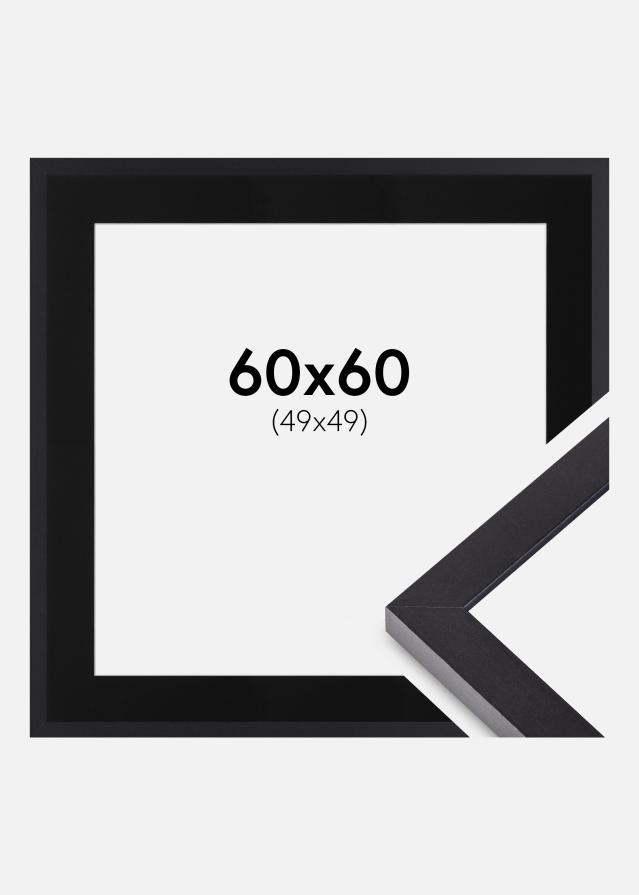 Ramme Selection Sort 60x60 cm - Passepartout Sort 50x50 cm