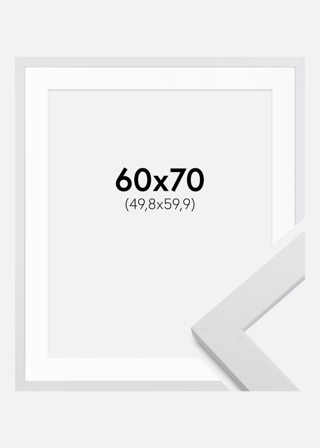 Ramme White Wood 60x70 cm - Passepartout Hvid 20x24 inches