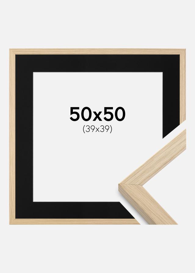 Ramme Grimsåker Eg 50x50 cm - Passepartout Sort 40x40 cm