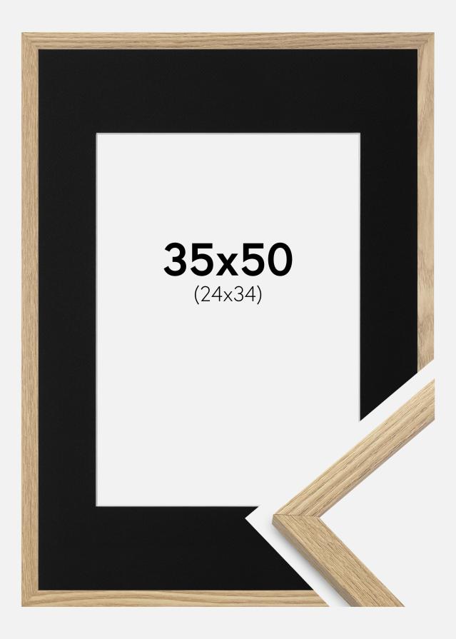 Ramme Trendy Eg 35x50 cm - Passepartout Sort 25x35 cm