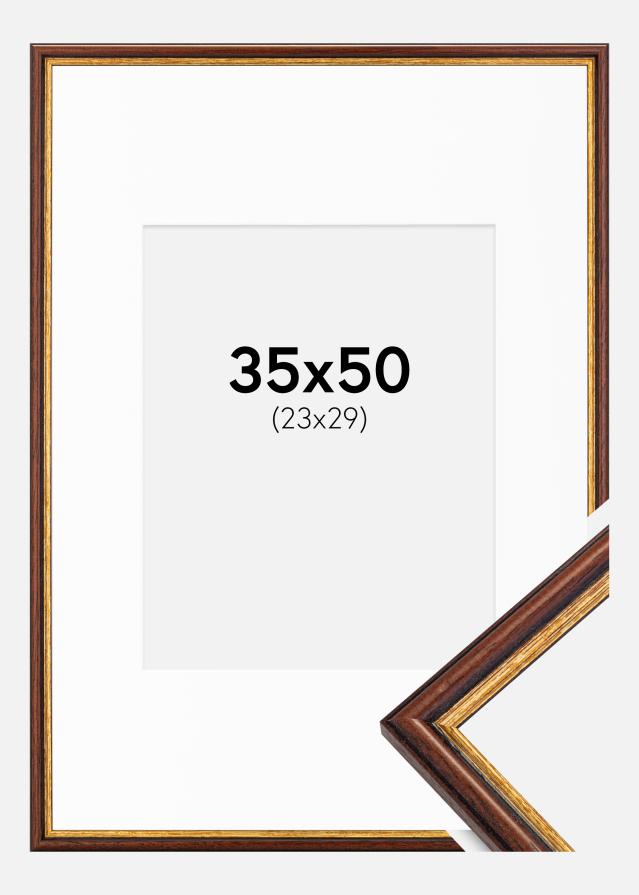 Ramme Horndal Brun 35x50 cm - Passepartout Hvid 24x30 cm