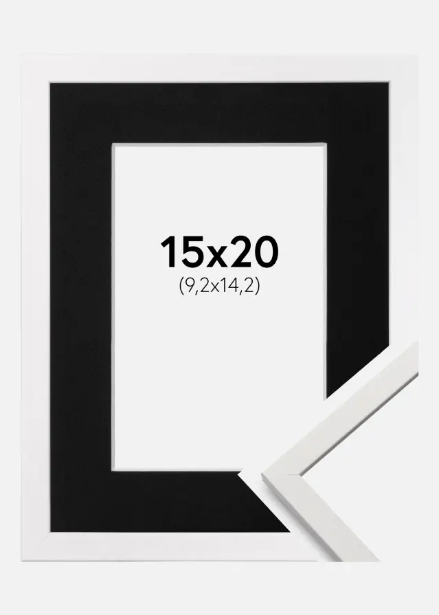 Ramme Edsbyn Hvid 15x20 cm - Passepartout Sort 4x6 inches (10,2x15,2 cm)