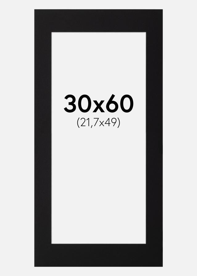 Passepartout Sort Standard (Hvid Kerne) 30x60 cm (21,7x49)