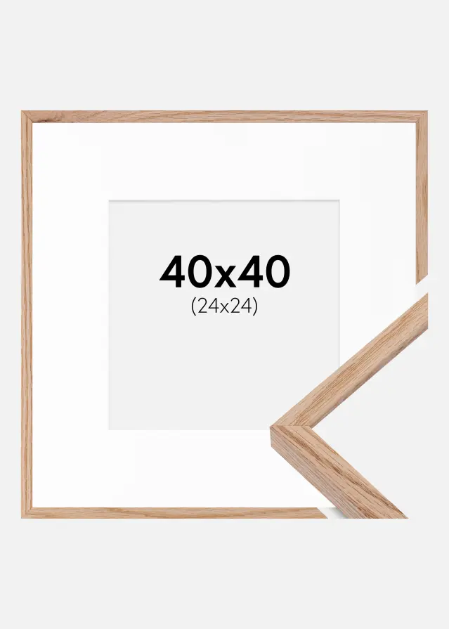 Ramme E-Line Eg 40x40 cm - Passepartout Hvid 25x25 cm