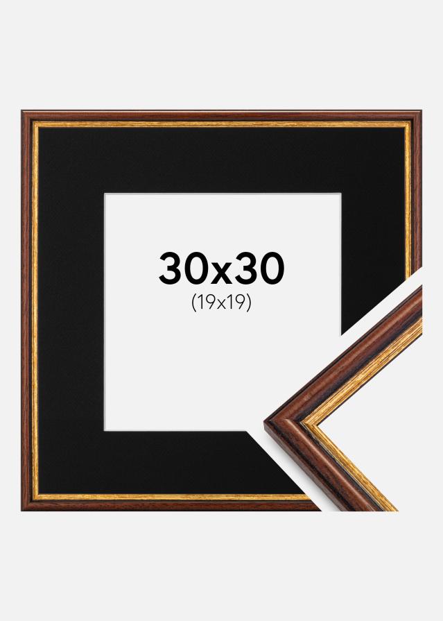 Ramme Horndal Brun 30x30 cm - Passepartout Sort 20x20 cm