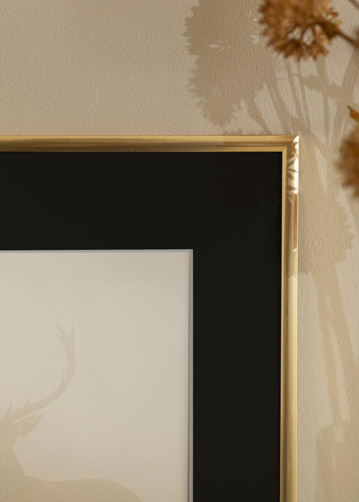 Ramme New Lifestyle Shiny Gold 20x30 cm - Passepartout Sort 15x21 cm (A5)