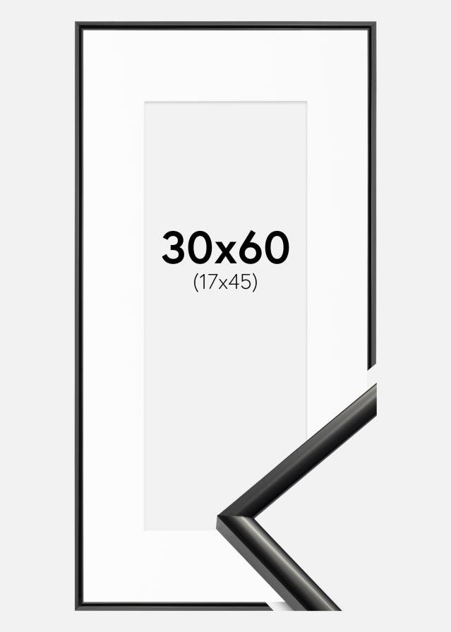 Ramme New Lifestyle Sort 30x60 cm - Passepartout Hvid 18x46 cm