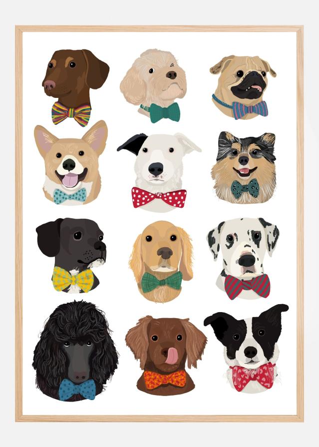 Dog In Bow Plakat