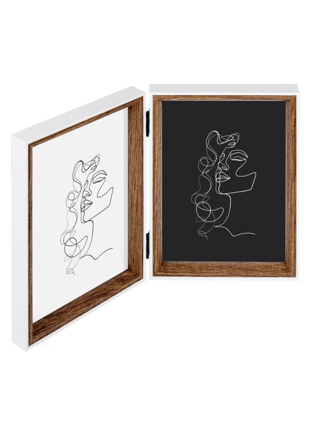 Silhouette Folderamme Valnød 13x18 cm - 2 billeder