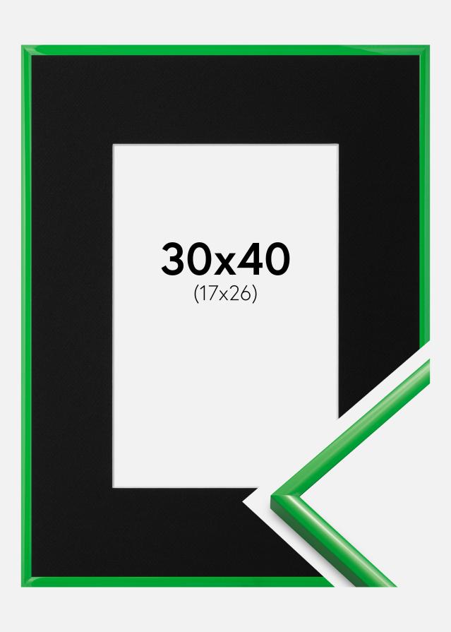 Ramme New Lifestyle Grass Green 30x40 cm - Passepartout Sort 18x27 cm