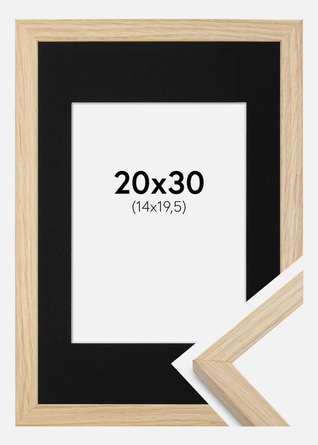 Ramme Grimsåker Eg 20x30 cm - Passepartout Sort 15x21 cm (A5)