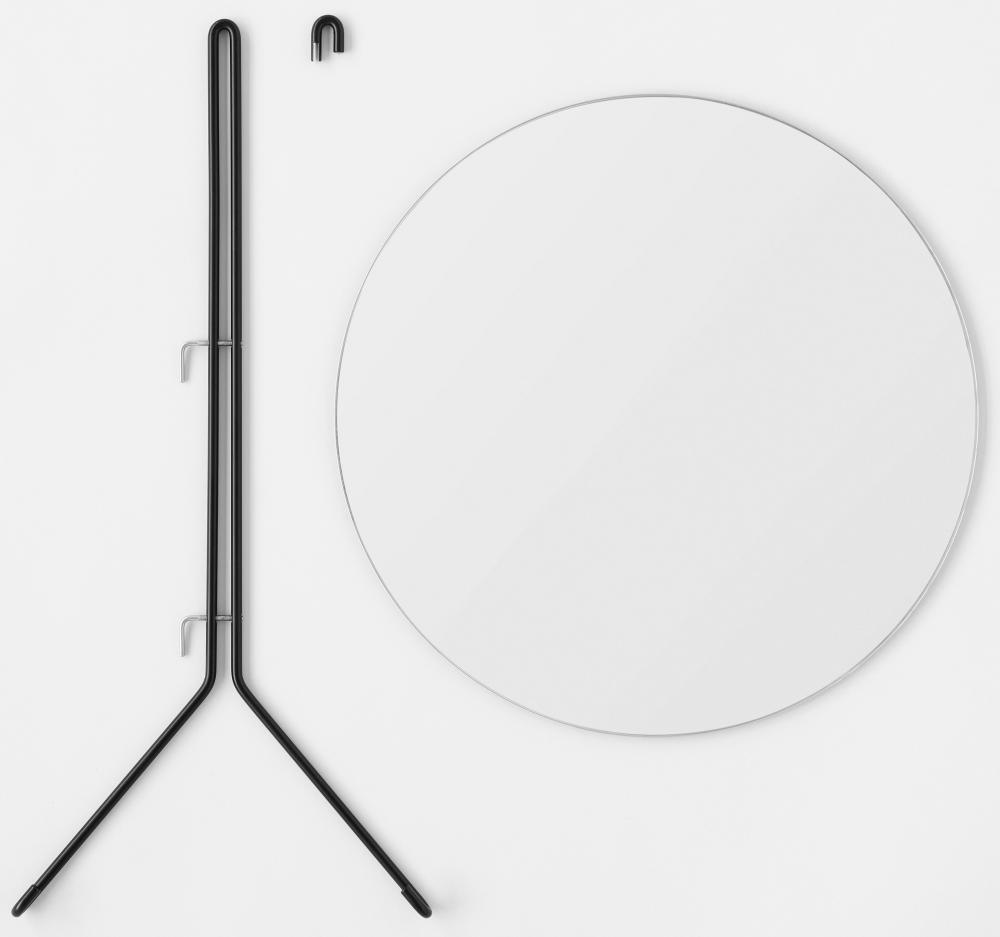 Moebe Wall Mirror Sort 70 cm Ø