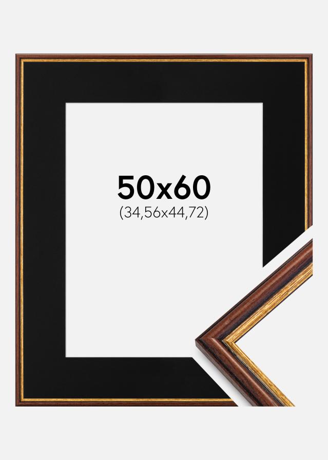 Ramme Horndal Brun 50x60 cm - Passepartout Sort 14x18 inches