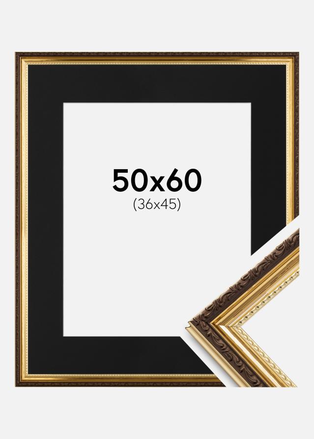 Ramme Abisko Guld 50x60 cm - Passepartout Sort 37x46 cm