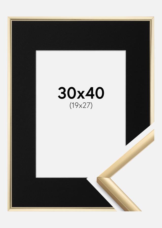 Ramme New Lifestyle Guld 30x40 cm - Passepartout Sort 20x28 cm