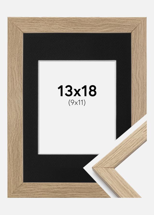 Ramme Stilren Eg 13x18 cm - Passepartout Sort 10x12 cm