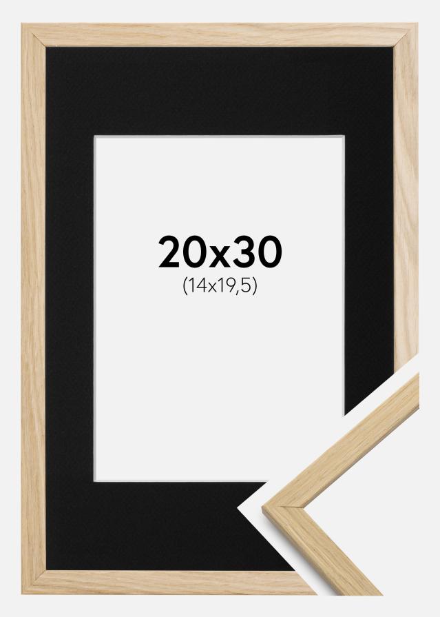 Ramme Edsbyn Eg 20x30 cm - Passepartout Sort 15x21 cm (A5)