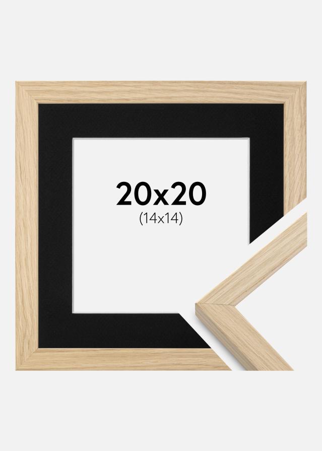 Ramme Grimsåker Eg 20x20 cm - Passepartout Sort 15x15 cm