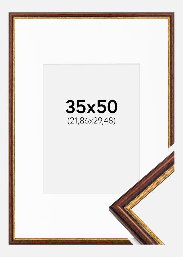 Ramme Horndal Brun 35x50 cm - Passepartout Hvid 9x12 inches