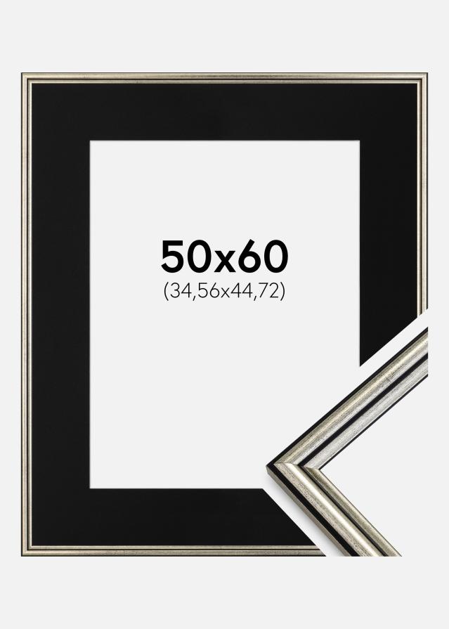 Ramme Horndal Sølv 50x60 cm - Passepartout Sort 14x18 inches