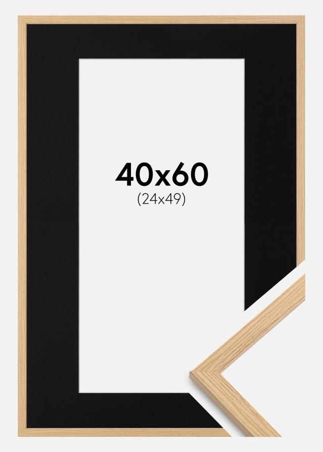 Ramme Galant Eg 40x60 cm - Passepartout Sort 25x50 cm