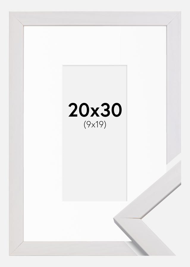 Ramme Stilren Hvid 20x30 cm - Passepartout Hvid 10x20 cm