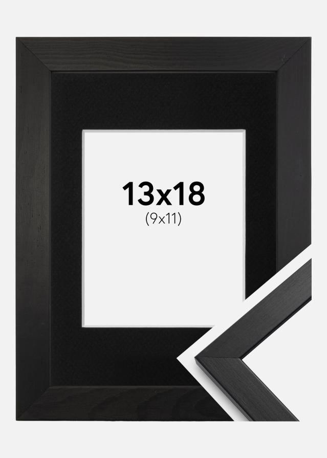 Ramme Stilren Sort 13x18 cm - Passepartout Sort 10x12 cm