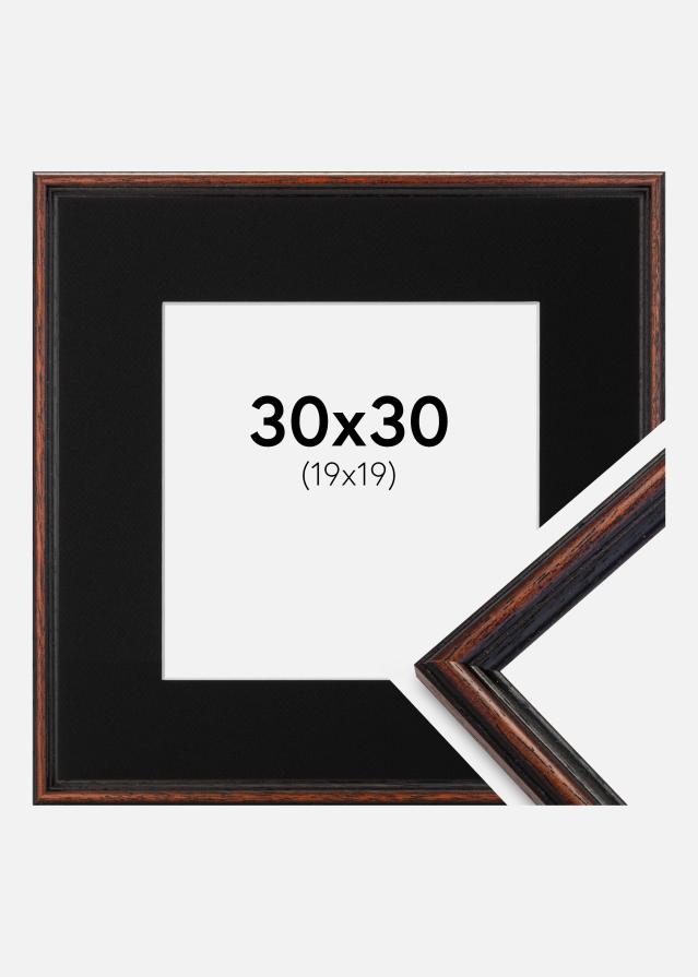 Ramme Horndal Valnød 30x30 cm - Passepartout Sort 20x20 cm