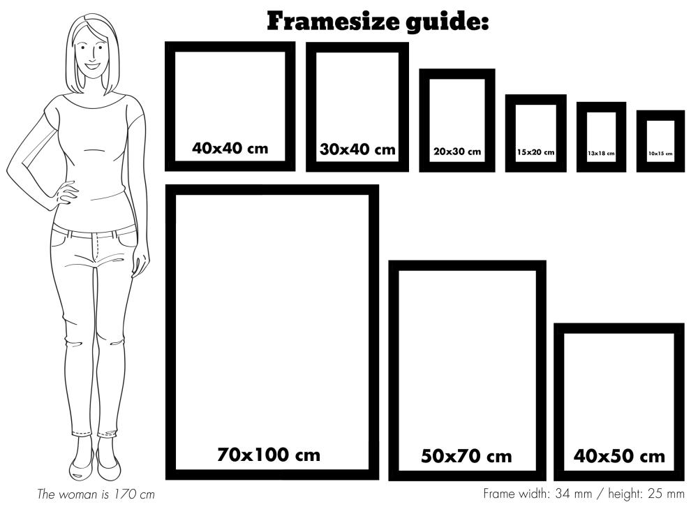 Ramme Öjaren Hvid 70x100 cm - Passepartout Sort 62x93 cm