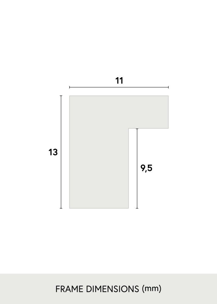 Ramme Tynd Eg 40x60 cm - Passepartout Hvid 25x50 cm