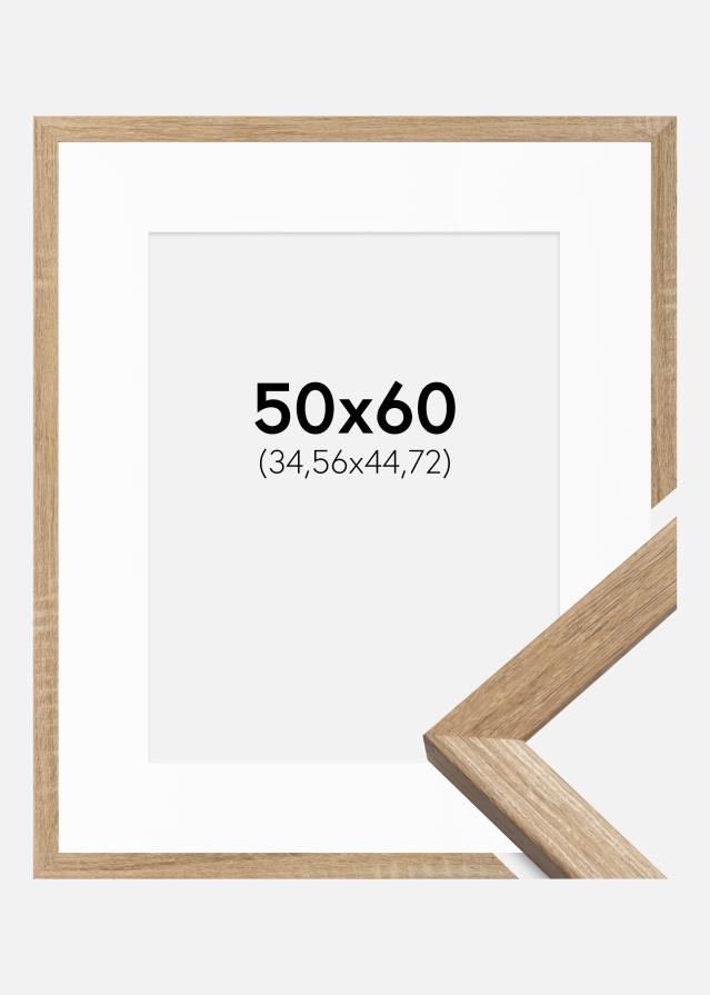 Ramme Fiorito Lys Eg 50x60 cm - Passepartout Hvid 14x18 inches