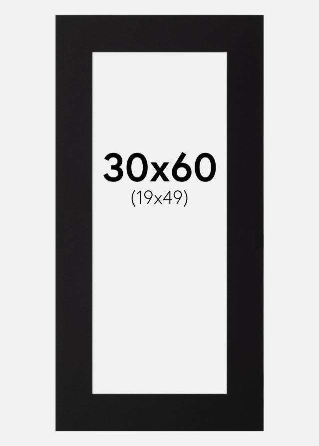 Passepartout Sort Standard (Hvid Kerne) 30x60 cm (19x49)
