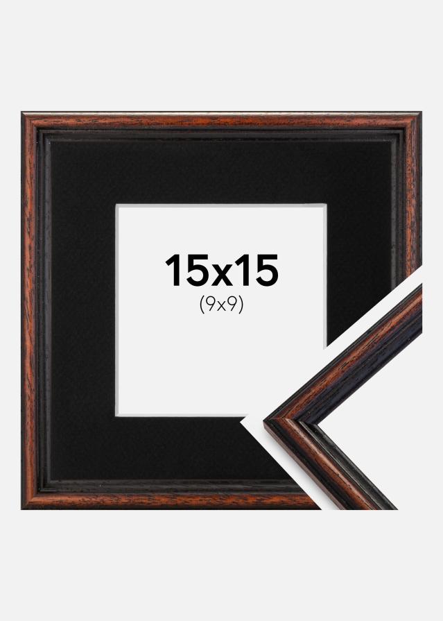 Ramme Horndal Valnød 15x15 cm - Passepartout Sort 10x10 cm