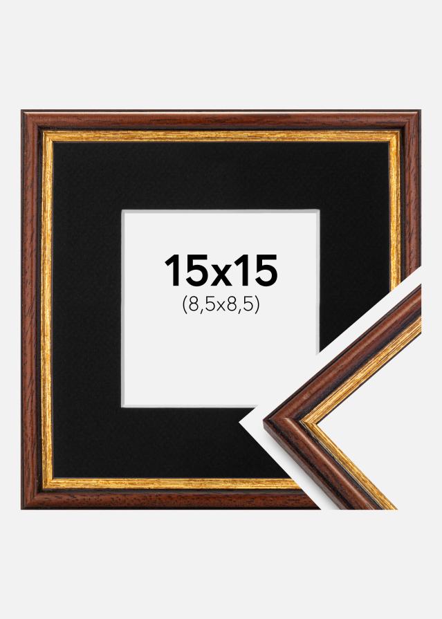 Ramme Horndal Brun 15x15 cm - Passepartout Sort 9x9 cm