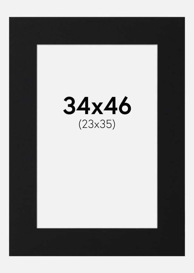 Passepartout Sort Standard (Hvid kerne) 34x46 cm (23x35)