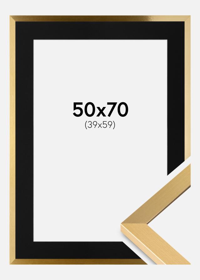 Ramme Selection Guld 50x70 cm - Passepartout Sort 40x60 cm