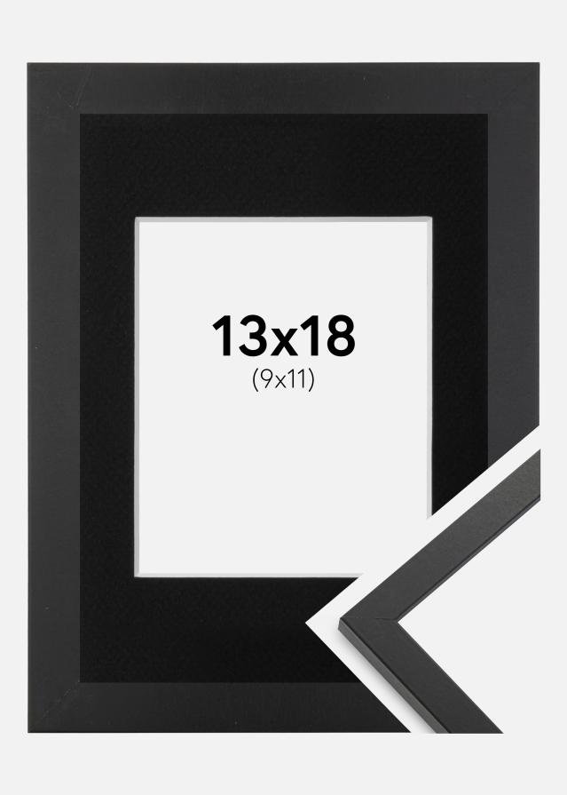 Ramme Trendy Sort 13x18 cm - Passepartout Sort 10x12 cm
