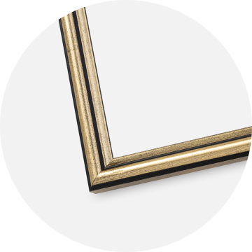 Ramme Horndal Guld 40x40 cm - Passepartout Hvid 32x32 cm