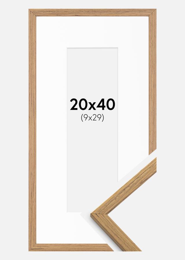 Ramme Edsbyn Teak 20x40 cm - Passepartout Hvid 10x30 cm