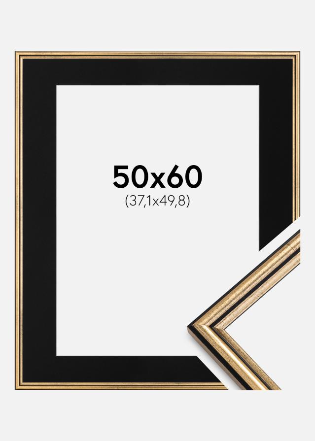 Ramme Horndal Guld 50x60 cm - Passepartout Sort 15x20 inches